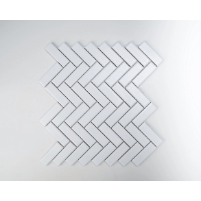 1X3 WHITE HERRINGBONE MATTE PORCELAIN MOSAIC - porcelain tile